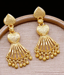 Latest Heart Shaped Gold Imitation Danglers Long Earring Design ER4831