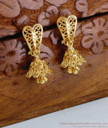 New Arrival Fancy Jhumki Earring Design In Gold Finish ER4834