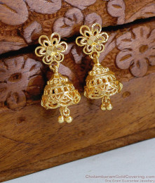 Light Weight Gold Plated Plain Jhumki Earring Online ER4835