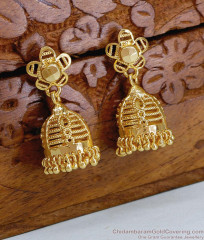 Medium Size Real Gold Design Jhumki Earring For Marriage ER4836