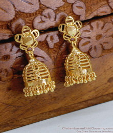 Medium Size Real Gold Design Jhumki Earring For Marriage ER4836