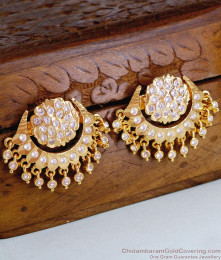 Beautiful Impon Design White Stone Dangler Earring For Women ER4845