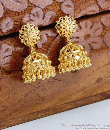 Buy One Gram Gold Bridal Jhumki Light Weight Earring Collection ER4854