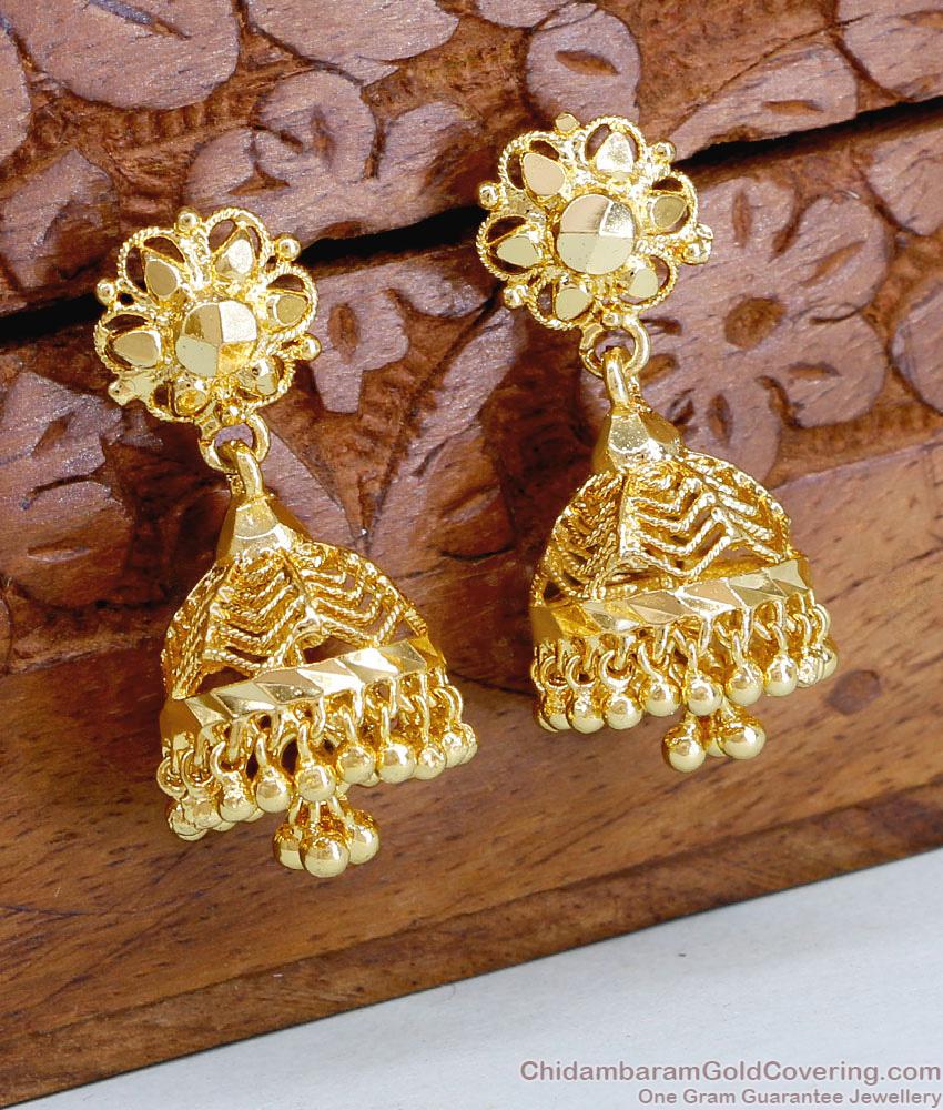 Traditional 1 Gram Gold Plated Bridal Jhumkas For Women ER4865 Traditional 1 Gram Gold Plated Bridal Jhumkas For Women ER4865