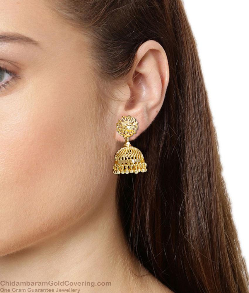 Buy Simple Gold Design Jhumki Earring For Women ER4873 Buy Simple Gold Design Jhumki Earring For Women ER4873
