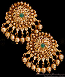 Buy Premium Quality Antique Gold Earring With Emerald Stone ER4877 Buy Premium Quality Antique Gold Earring With Emerald Stone ER4877