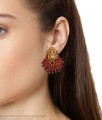 Stylish Full Ruby Crystal Beads Antique Earring Lakshmi Design ER4880 Stylish Full Ruby Crystal Beads Antique Earring Lakshmi Design ER4880