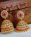 Bollywood Fashion Multi Color Stone Big Gold Jhumki Design ER4893