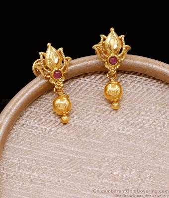Lotus Design Gold Plated Stud Earring At Affordable Price ER4897