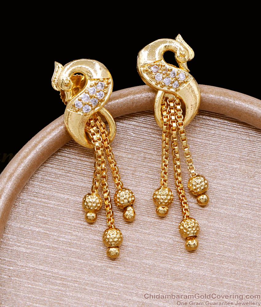 Attractive Peacock Design Long Dangler Earring Gold Design ER4900 Attractive Peacock Design Long Dangler Earring Gold Design ER4900