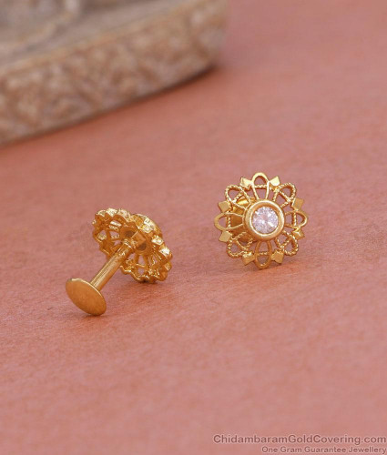 Buy Small White Stone Gram Gold Stud Earring ER4904