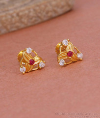 Elegant Look One Gram Gold Earring Stone Studs Online ER4907 Elegant Look One Gram Gold Earring Stone Studs Online ER4907