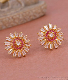 High Quality Cz Stone Big Gold Stud Earring For Women ER4916