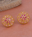 Traditional Gold Imitation Ruby Stone Stud Earring For Brides ER4917 Traditional Gold Imitation Ruby Stone Stud Earring For Brides ER4917