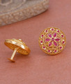 Traditional Gold Imitation Ruby Stone Stud Earring For Brides ER4917 Traditional Gold Imitation Ruby Stone Stud Earring For Brides ER4917