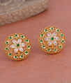 Premium Gold Look Emerald White Stone Diamond Earring For Marriage ER4918 Premium Gold Look Emerald White Stone Diamond Earring For Marriage ER4918