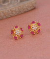 Buy Screw Back Gold Imitation Stud Earring Ruby White Stone Design ER4922 Buy Screw Back Gold Imitation Stud Earring Ruby White Stone Design ER4922