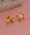 Buy Screw Back Gold Imitation Stud Earring Ruby White Stone Design ER4922 Buy Screw Back Gold Imitation Stud Earring Ruby White Stone Design ER4922