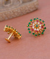 Tricolor Stone One Gram Gold Stud Earring Bridal Jewelry Design ER4928 Tricolor Stone One Gram Gold Stud Earring Bridal Jewelry Design ER4928
