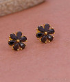 Elegant Black Stone Floral Design Stud Earring Shop Online ER4933 Elegant Black Stone Floral Design Stud Earring Shop Online ER4933