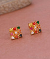 Traditional Navaratna Stone Gold Finish Stud Earring For Women ER4934 Traditional Navaratna Stone Gold Finish Stud Earring For Women ER4934