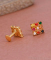Traditional Navaratna Stone Gold Finish Stud Earring For Women ER4934 Traditional Navaratna Stone Gold Finish Stud Earring For Women ER4934