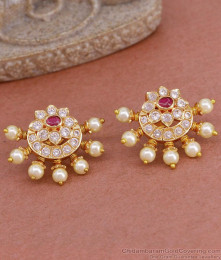 Beautiful Pearl Design Gold Plated Stud Earring For Wedding ER4936