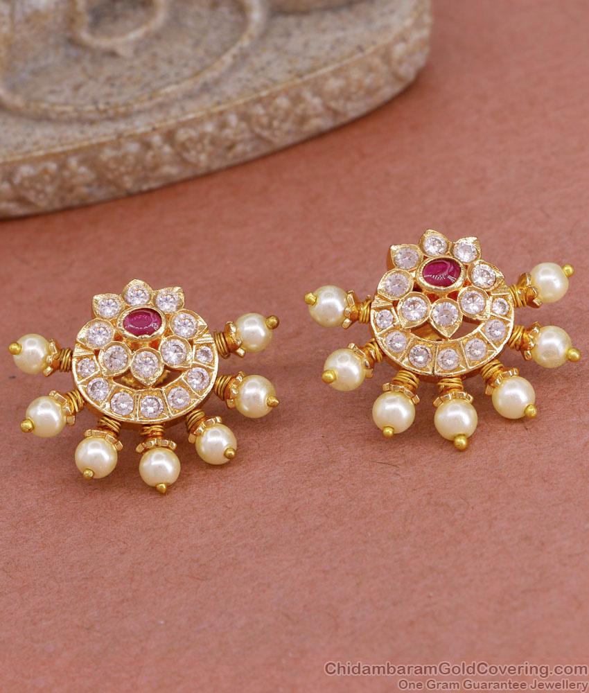 Beautiful Pearl Design Gold Plated Stud Earring For Wedding ER4936 Beautiful Pearl Design Gold Plated Stud Earring For Wedding ER4936