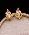 Stylish 1 Gram Gold Fancy Stud Earring White Stone Design ER4940 Stylish 1 Gram Gold Fancy Stud Earring White Stone Design ER4940