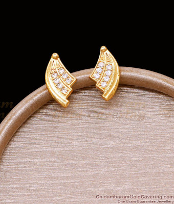 Simple White Stone Gold Imitation Stud Earring Shop Online ER4943