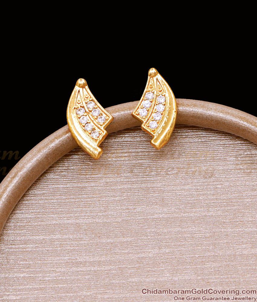 Simple White Stone Gold Imitation Stud Earring Shop Online ER4943 Simple White Stone Gold Imitation Stud Earring Shop Online ER4943