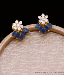 New Arrival Floral Design Sapphire Stone Stud Earring For Women ER4945