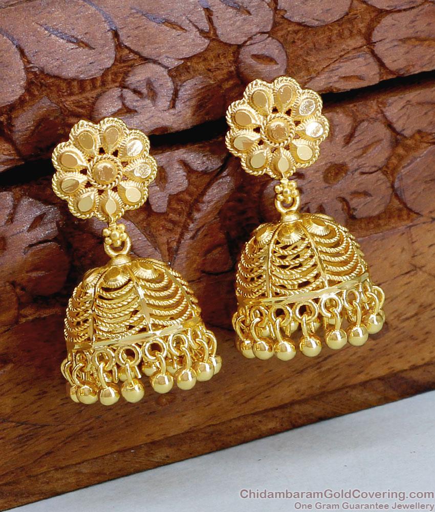 New Arrival Two Gram Gold Bridal Jhumka Forming Jewelry ER4948 New Arrival Two Gram Gold Bridal Jhumka Forming Jewelry ER4948