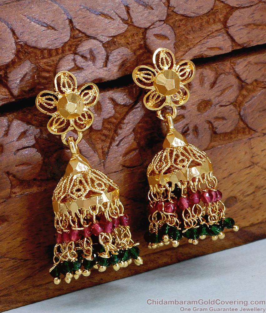 Beautiful Hanging Stone Beads Gold Plated Jhumkas ER4949 Beautiful Hanging Stone Beads Gold Plated Jhumkas ER4949