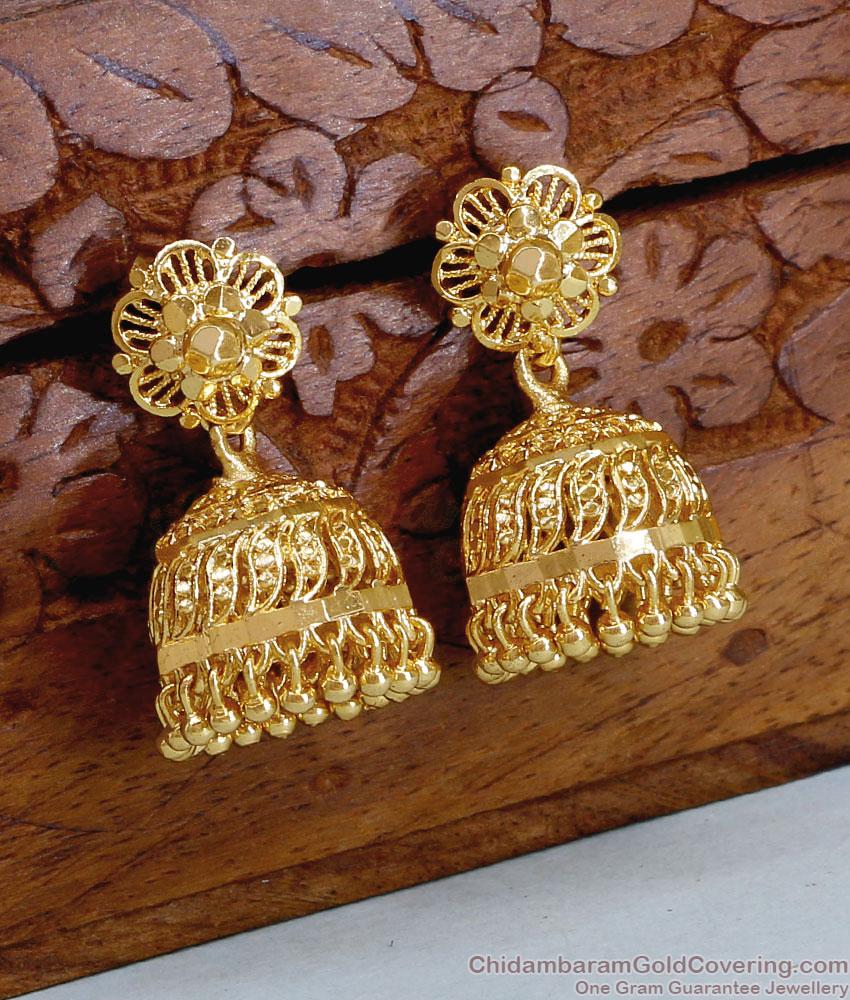 Pure Gold Design Jhumka Wedding Jewelry For Women ER4955 Pure Gold Design Jhumka Wedding Jewelry For Women ER4955
