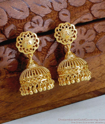 Regular Use Gold Imitation Plain Jhumki Earring For Women ER4957