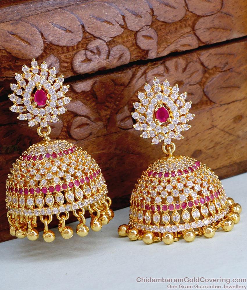 High Quality Gold Plated Stone Jhumki Earring Wedding Jewelry ER4961 High Quality Gold Plated Stone Jhumki Earring Wedding Jewelry ER4961