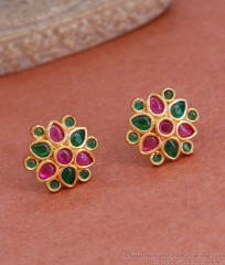 Buy Multi Stone 1 Gram Gold Stud Earring For College Girls ER4966