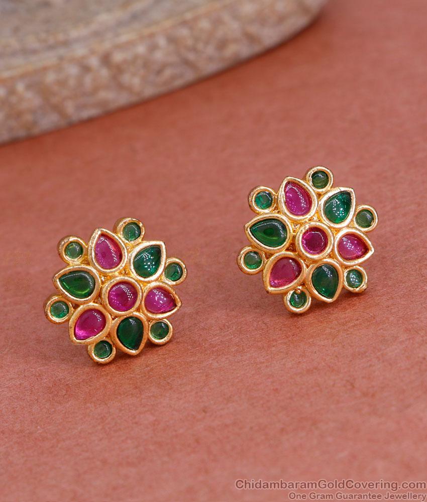 Buy Multi Stone 1 Gram Gold Stud Earring For College Girls ER4966 Buy Multi Stone 1 Gram Gold Stud Earring For College Girls ER4966