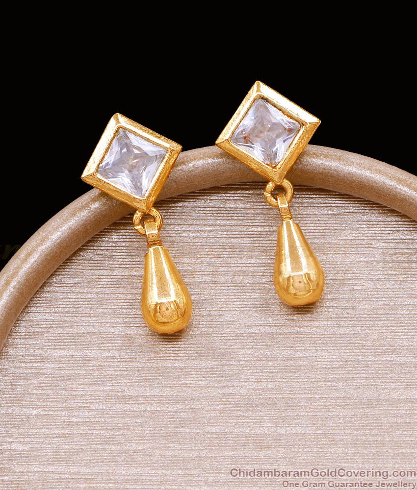 Simple White Stone Gold Imitation Stud Earring Online ER4971 Simple White Stone Gold Imitation Stud Earring Online ER4971