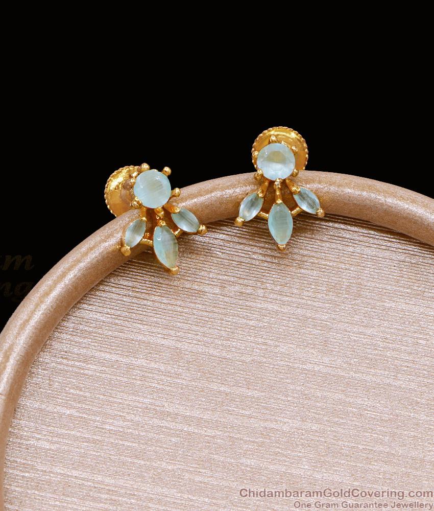 Attractive Green Stone Gold Plated Stud Earring Online ER4975 Attractive Green Stone Gold Plated Stud Earring Online ER4975