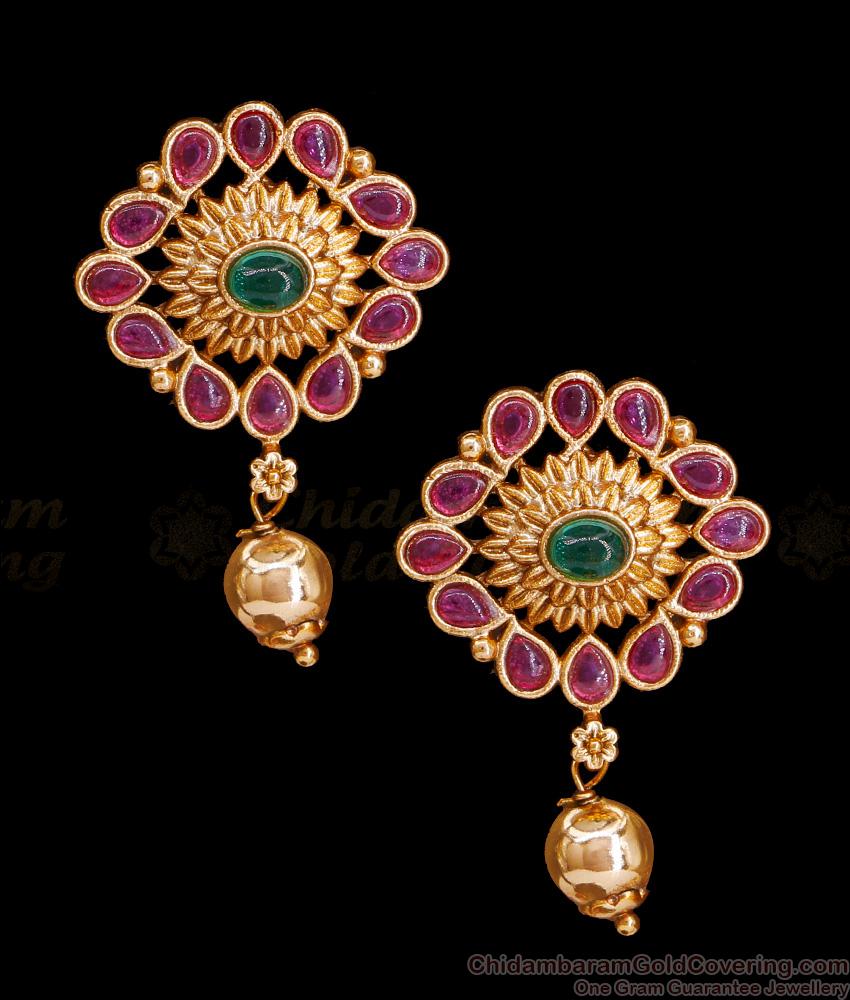 Simple Matt Finish Kemp Stone Antique Earring Shop Online ER4978 Simple Matt Finish Kemp Stone Antique Earring Shop Online ER4978
