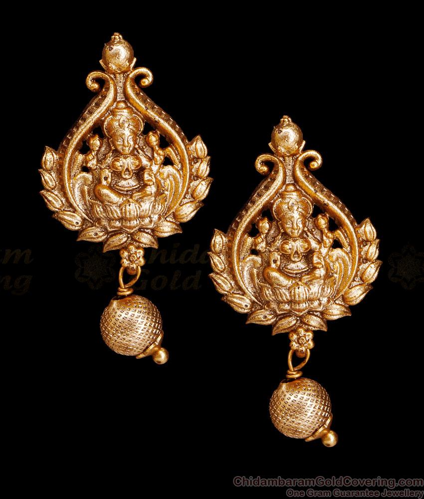 Traditional Lakshmi Design Antique Earring Temple Jewelry ER4979 Traditional Lakshmi Design Antique Earring Temple Jewelry ER4979