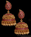 Latest Antique Gold Jhumka Mango Earring With Ruby Stone ER4989 Latest Antique Gold Jhumka Mango Earring With Ruby Stone ER4989