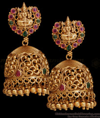 Goddess Lakshmi Motif Antique Jhumki Nagas Earring Design ER4994
