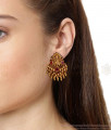 Beautiful Ruby Kemp Stone Antique Earring Multi Layer Beads Design ER5002 Beautiful Ruby Kemp Stone Antique Earring Multi Layer Beads Design ER5002