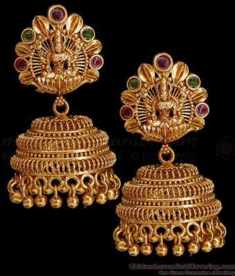South Indian Bridal Nagas Antique Jhumkas Lakshmi Design Online ER5003
