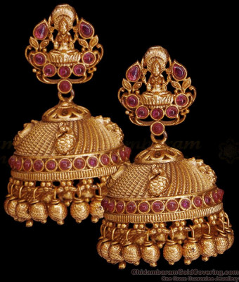 Buy Handcrafted Matt Finish Antique Jhumki Earring Peacock Design ER5008