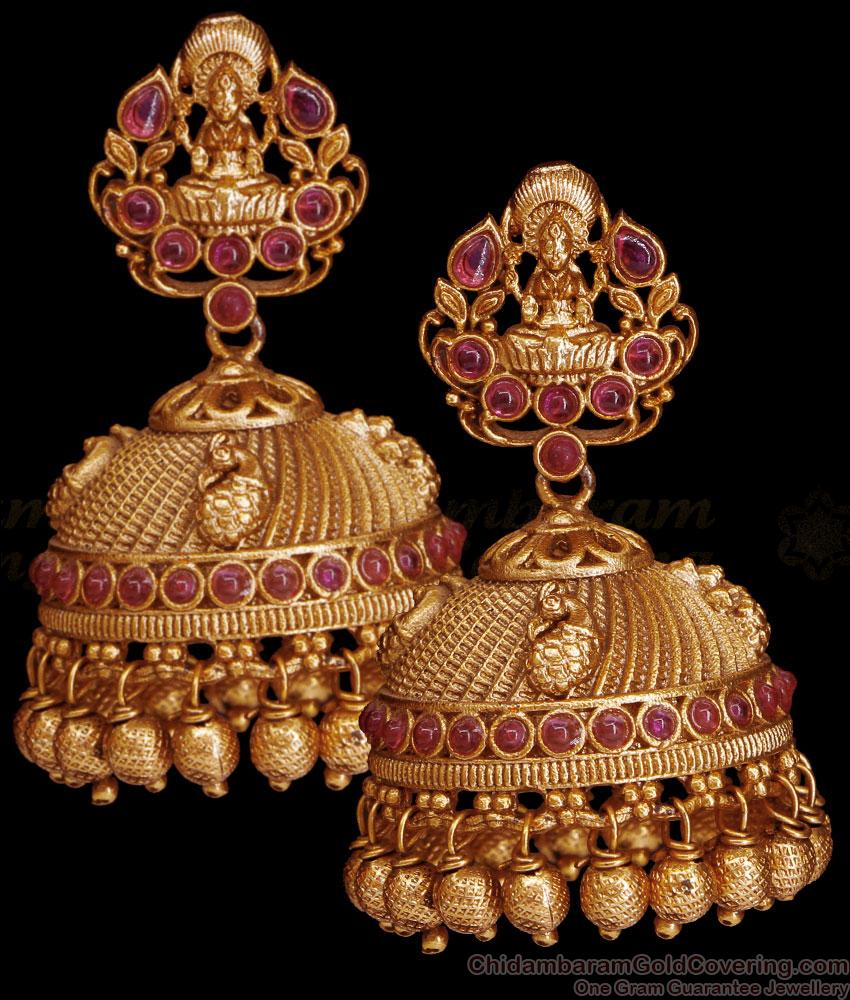 Buy Handcrafted Matt Finish Antique Jhumki Earring Peacock Design ER5008 Buy Handcrafted Matt Finish Antique Jhumki Earring Peacock Design ER5008
