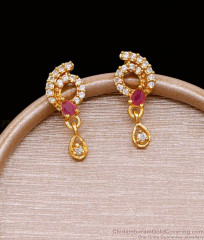 Simple Ad Stone Gold Plated Stud Earring Shop Online ER5009